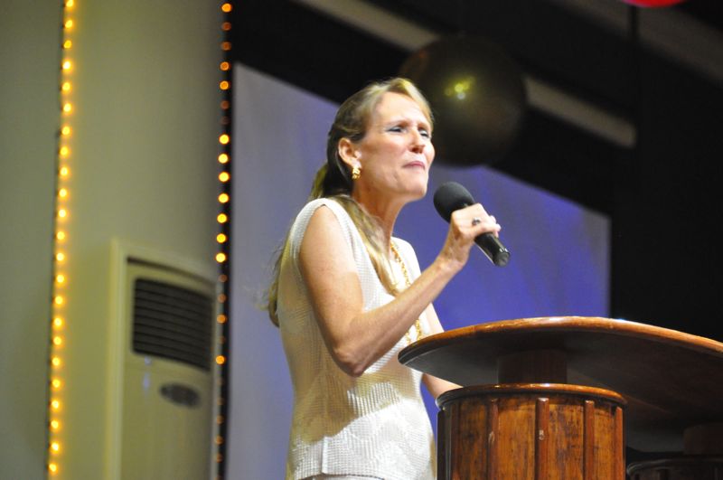 Becky (Ruth's mom) speaking at the New Years Service Becky (Ruth's mom) speaking at the New Years Service