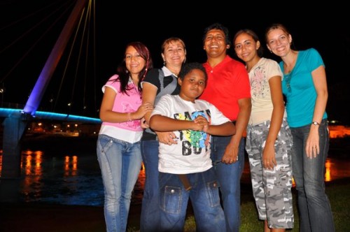 Ruth posing with Pastor Walter's family downtown Rio Branco Ruth posing with Pastor Walter's family downtown Rio Branco