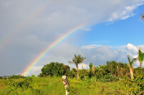 This beautiful rainbow shone brightly in the clouds above Porto Velho This beautiful rainbow shone brightly in the clouds above Porto Velho