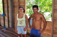 The worker's wife and another local believer were there helping in the work