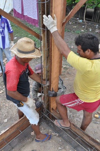 Rebar and forms were set to frame the church