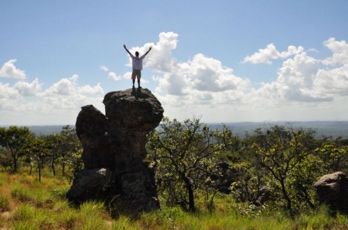 At another ridge, Joaquim shows off his climbing skills At another ridge, Joaquim shows off his climbing skills