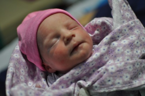 Rebecca Joy right before her first time with mom