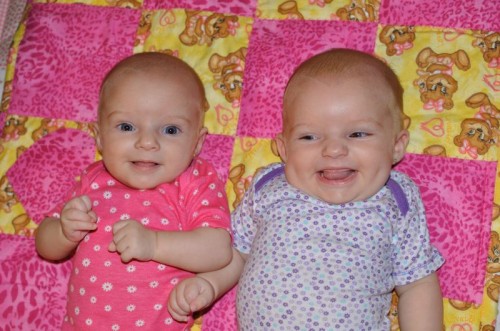 Anna Grace and Rebecca Joy trying hard not to be cute. It's not working.