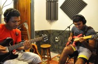 How we record depends on what we're recording.  In this case, we recorded both guitar parts at once.