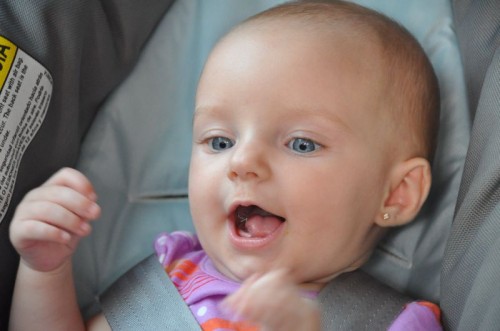 Anna digs the new car.