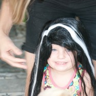 No, Becca wasn't struck by lightning.