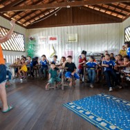After being invited to share in the local community, my mom does what she does best: teach kids!